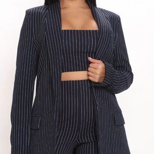 Like New! Fashion Nova Navyblue Pinstripe Pantsuit